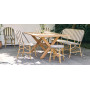 Sika-Design Sofie Exterior klupa za 3 osobe, Pruge bjelokosna i cappuccino, ambijent