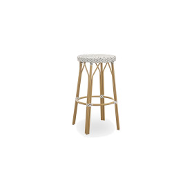Sika-Design Simone Exterior sgabello da bar, Bianco con pois cappuccino