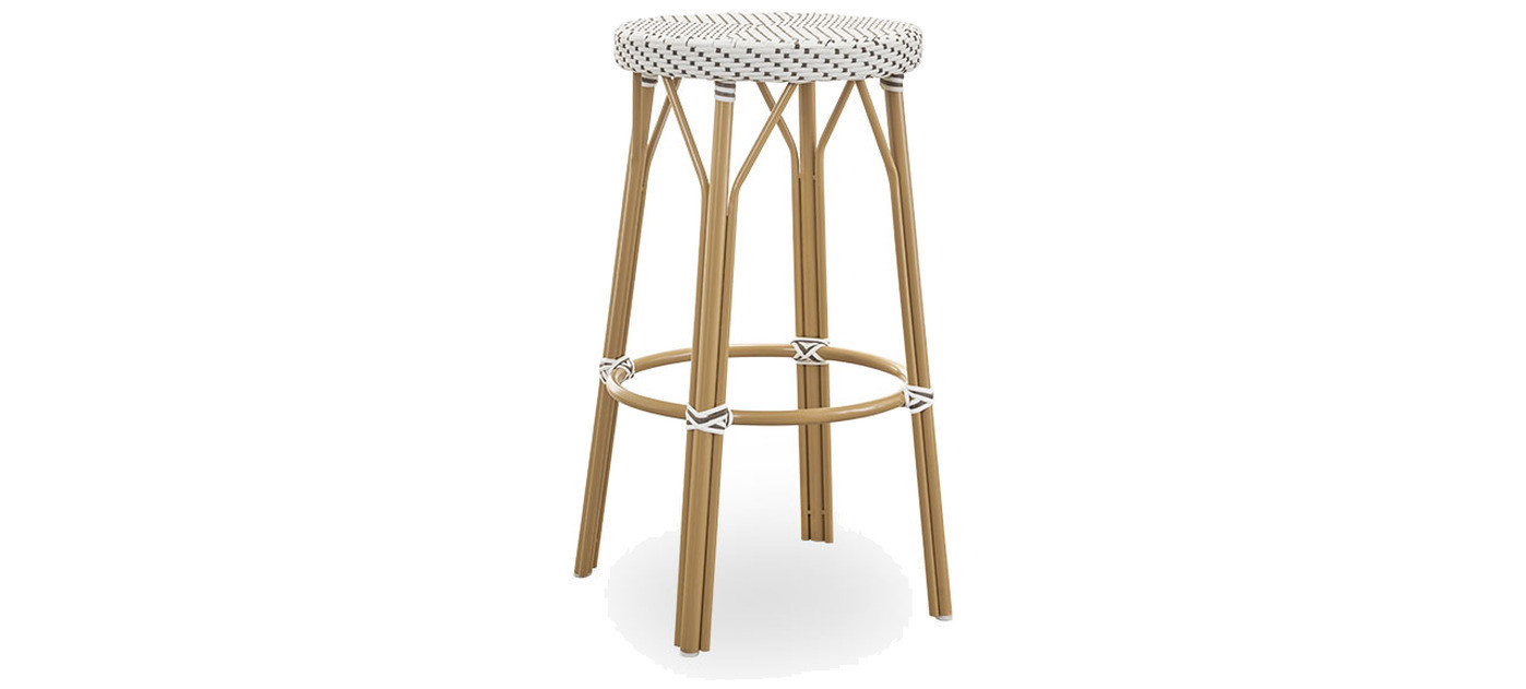 Sika-Design Simone Exterior barska stolica, Bijela s cappuccino točkom
