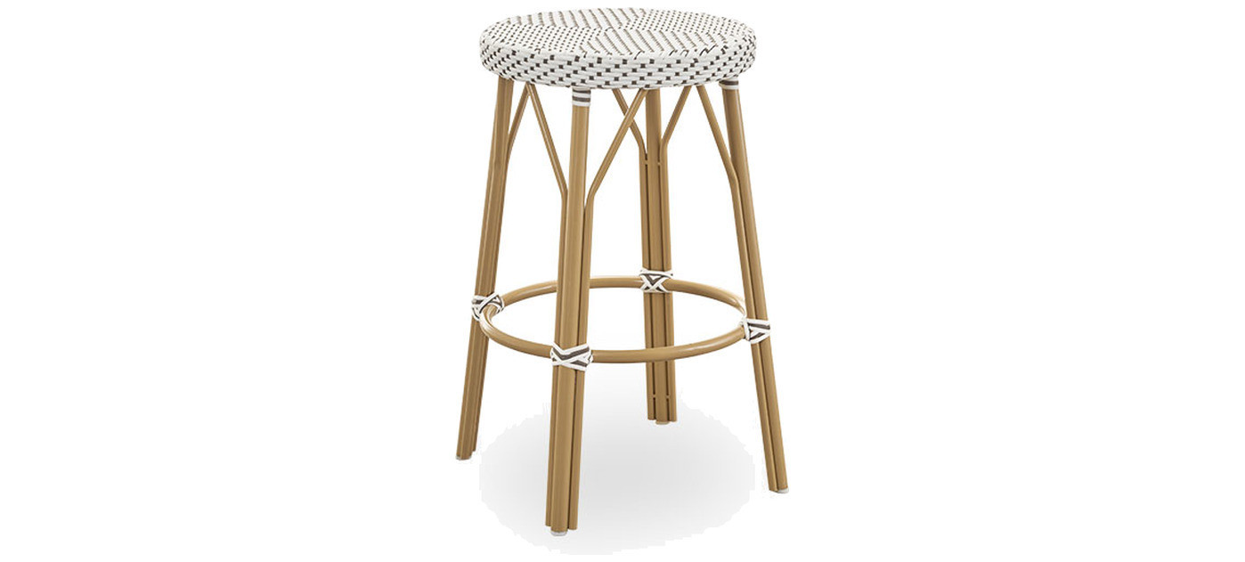 Sika-Design Simone Exterior pultni stol, Bela s cappuccino piko