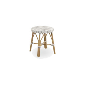 Sika-Design Simone Exterior stool, White w/ cappuccino dot
