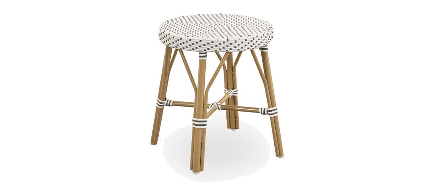 Sika-Design Simone Exterior stolček, Bela s cappuccino piko