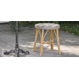 Sika-Design Simone Exterior Hocker, Gestreift Elfenbein & Cappuccino, Ambiente