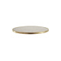 Sika-Design Tischplatte Ø 70 cm, Versalite, Marmoroptik mit Messingring