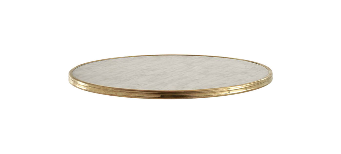 Sika-Design ploča stola Ø 70 cm, Versalite, izgled mramora s mjedenim rubom