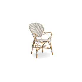 Sika-Design Isabell stolica s naslonima za ruke, Chevron bjelokosna i siva