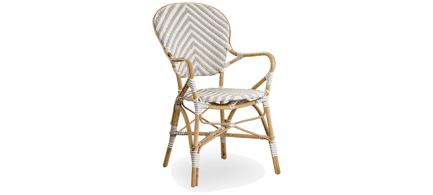 Sika-Design Isabell poltroncina, Chevron avorio e grigio