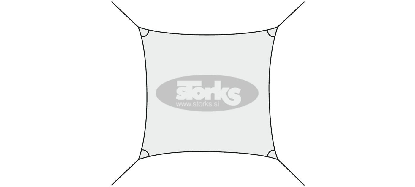 Ingenua Kvadratno jadro, 4 x 4 m, Premium