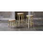 Sika-Design Simone sgabello, A righe avorio e miele, ambientazione