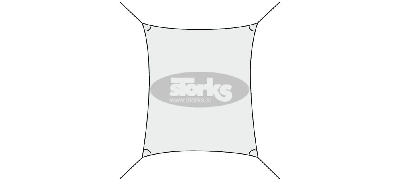 Ingenua Pravokotno jadro, 3 x 4 m, Premium