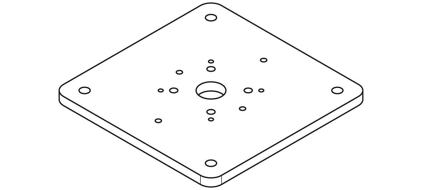 Fim surface mount plate 30 x 30 cm for Flexy Twin
