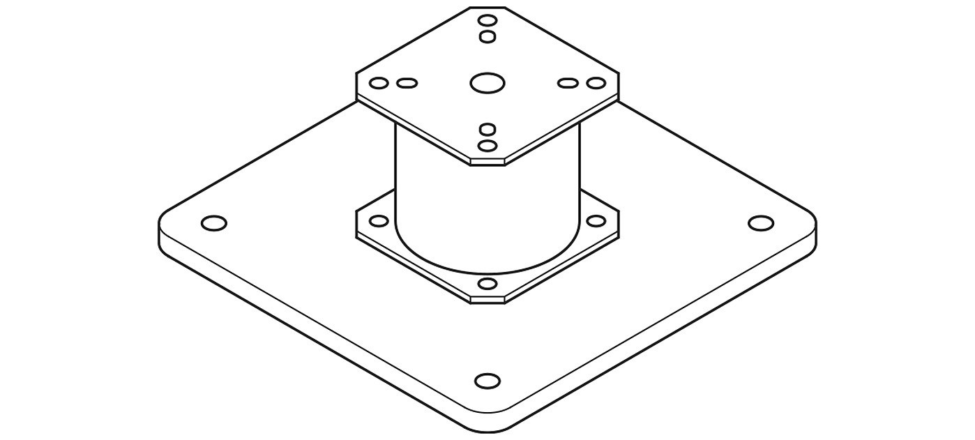 Fim piastra di fissaggio 30 x 30 cm con prolunga