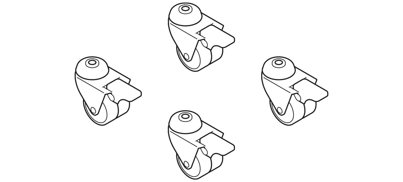 Fim wheels for granite base 75 kg (4 pcs)