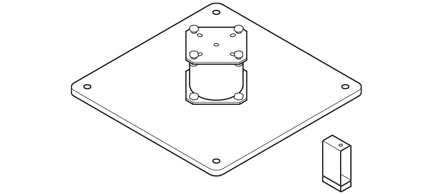 Fim piastra di fissaggio 45 x 45 cm per Doppio