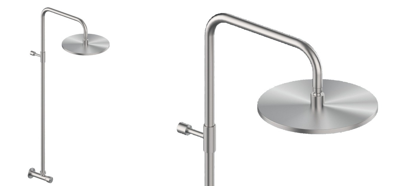 Outdoor wall shower with self-closing tap Community W48.AST
