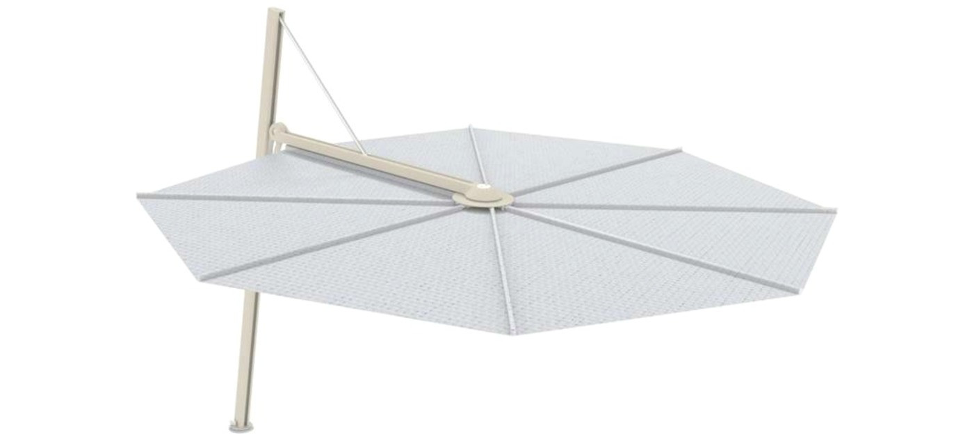 Versa PX okrugli suncobran, R 350 cm, Grey Beige RAL 1019, Solidum Natural