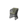 Cane-line Basket dining chair, graphite, cushion set Wove Dark green
