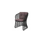 Cane-line Basket sedia da pranzo, grafite, set di cuscini Wove bordeaux scuro