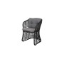 Cane-line Basket jedilni stol, grafitna, komplet blazin Wove temno siva