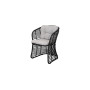 Cane-line Basket Esszimmerstuhl, Graphit, Kissenset Wove Hellbraun