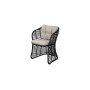 Cane-line Basket dining chair, graphite, cushion set Rise Light brown