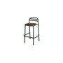Cane-line Bliss sedia da bar, verde scuro, cuscino seduta Delight rosso deserto