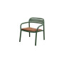 Cane-line Bliss poltrona lounge per esterni, verde scuro, cuscino seduta Delight rosso deserto