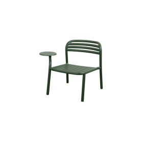 Cane-line Bliss poltrona lounge con tavolino d'appoggio a destra, verde scuro