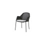 Cane-line Breeze dining chair, stackable, black, cushion Natté White