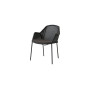 Cane-line Breeze dining chair, stackable, black, cushion Focus Dark grey