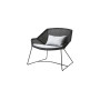 Cane-line Breeze lounge chair, black, cushion set Natté Light grey