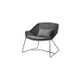 Cane-line Breeze poltrona lounge, nero, set di cuscini Natté tortora