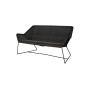 Cane-line Breeze divano a 2 posti, nero, cuscino Focus grigio scuro
