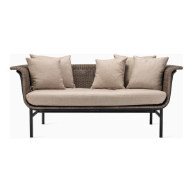 Wicked lounge sofa, dvosjed, crni okvir, pletivo taupe