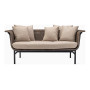 Wicked Loungesofa 2-Sitzer, schwarzer Rahmen, Geflecht Taupe