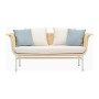 Divano lounge Wicked 2 posti, struttura bianca, intreccio naturale