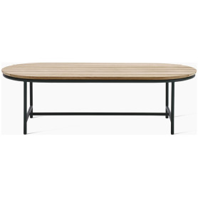 Wicked coffee table 123 x 55, black base, teak top