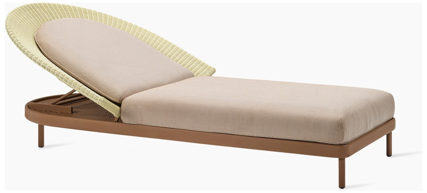 Wicked sunlounger, terracotta frame, natural weave