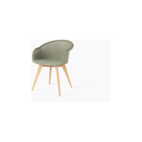 Avril blagovaonska stolica, boja pletiva Dusty green, hrastovo podnožje