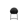 Sedia da pranzo Avril con schienale alto, colore intreccio Nero, base cantilever nera