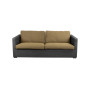 Cane-line Chester 3-Sitzer-Sofa, Graphit, Kissenset Rise Kurkumagelb
