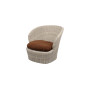 Cane-line Coast poltrona lounge girevole, sabbia, cuscino seduta Rise marrone terra d'ombra
