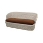 Cane-line Coast 2½-seater sofa, sand, seat cushion Rise Umber brown