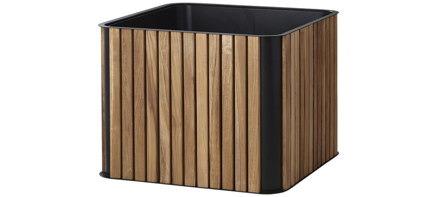 Cane-line Combine planter, teak/lava grey, 53 x 53 cm
