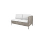 Cane-line Connect modulo divano a 2 posti sinistro per dining lounge, tortora, 2 x set di cuscini Natté bianco