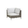 Cane-line Connect Eckmodul, Taupe, Kissenset Natté Weiß