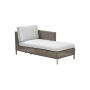 Cane-line Connect chaise lounge module left, taupe, cushion set Natté White