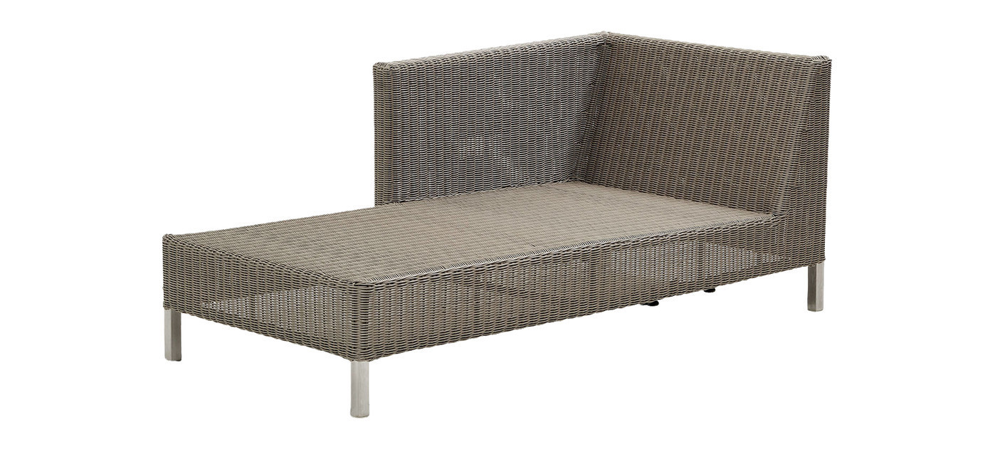 Cane-line Connect Chaiselongue-Modul rechts, Taupe