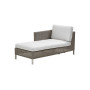 Cane-line Connect modulo chaise longue destro, tortora, set di cuscini Natté bianco