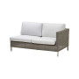 Cane-line Connect 2-Sitzer-Sofamodul links, Taupe, 2 x Kissenset Natté Weiß